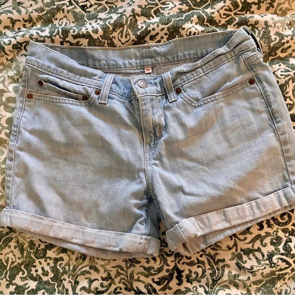 Levi's Sky Blue Denim Shorts